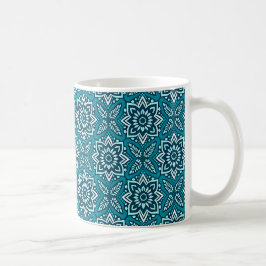 Snyggt Boho Geometric Blommönster Kaffemugg
