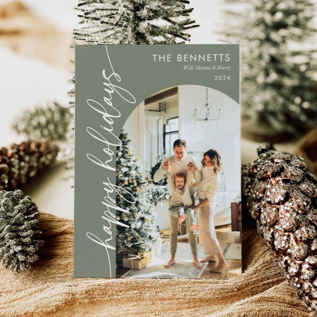 Snyggt Boho Glad helg Arch Photo Julkort (Skapare uppladdad)