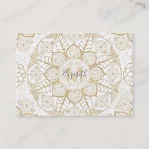 Snyggt boho hand plockade golden mandala visitkort