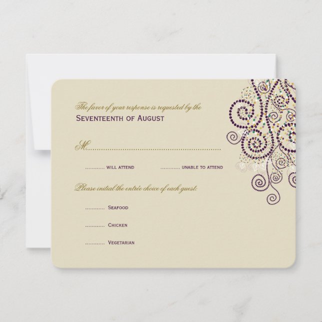 Snyggt Boho Lila Spiral Bröllop OSA Card (Framsida)