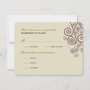 Snyggt Boho Lila Spiral Bröllop OSA Card Kort