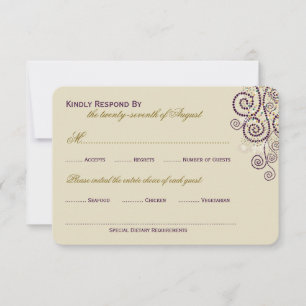 Snyggt Boho Lila Spiral Bröllop OSA Card Kort