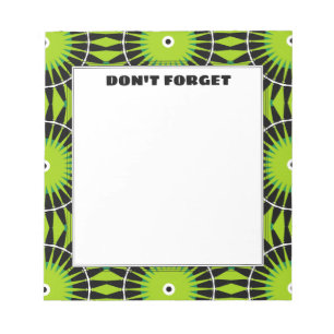 Snyggt Boho Lime Green Mönster Glöm inte Anteckningsblock