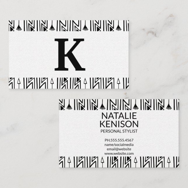 Snyggt Boho Mönster Square Affärskort Visitkort (Fram/baksida)