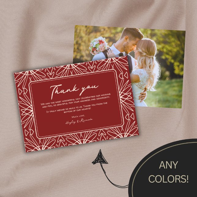 Snyggt Boho mönstrade Bröllop tackkort Tack Kort (Skapare uppladdad)