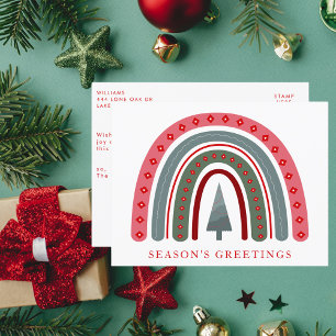 Snyggt Boho Rainbow Season - God jul Helg Vykort