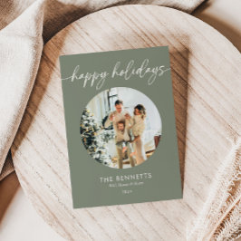 Snyggt Boho Script Glad helg Photo Julkort