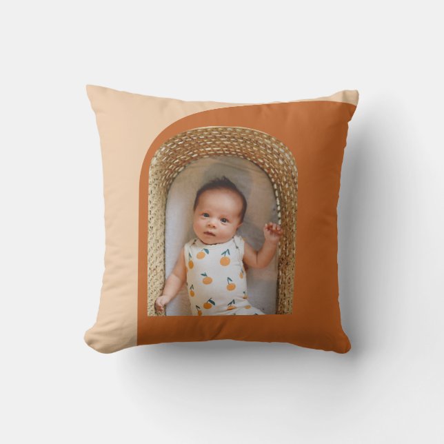 Snyggt Boho Terracotta Anpassningsbar Photo Keepsa Kudde (Framsida)