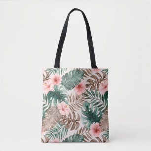 Snyggt Boho Watercolor Tropical Blommigt Tygkasse