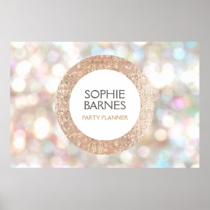 Snyggt Bokeh och Ro Guld Sequin Event Planner 2 Poster