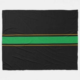 Snyggt Bold Grönt Black Golden Rand Streck Fleecefilt