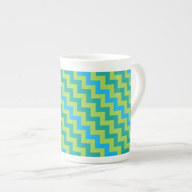 Snyggt Bone China Mugg, diagonaltuggben Mönster Benporslin Mugg (Framsida höger)