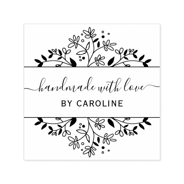 snyggt botaniskt handgjort självfärgande stämpel (Design)