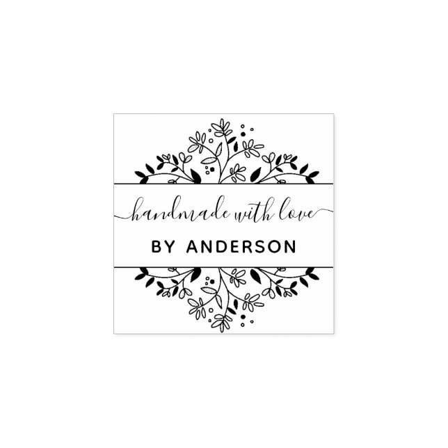 snyggt botaniskt handgjort stämpel (Tryck)