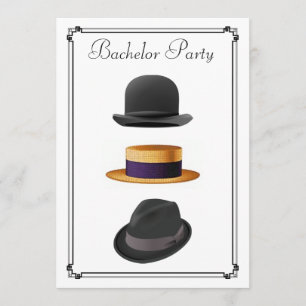 Snyggt Bowlareare Straw Fedora Hat Bachelor Party Inbjudningar
