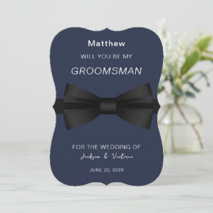 Snyggt Bowtie Groomsman Inbjudningar
