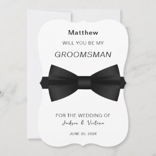 Snyggt Bowtie Groomsman Inbjudningar