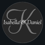 Snyggt Bride Groom Anpassade Bröllop Monogram Runt Klistermärke<br><div class="desc">Snyggt Bride Groom Anpassade Bröllop Monogram Kuvertförslutningsfästen för</div>