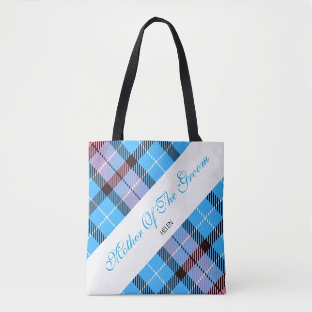 Snyggt Bride Rosa Blue Anpassningsbar Mor i Groom Tygkasse (Framsida)