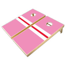 Snyggt Bright Red White Tävla Rand på Rosa