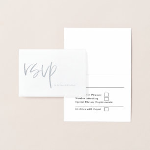 Snyggt Bröllop OSA Typografi Silver Folierat Kort