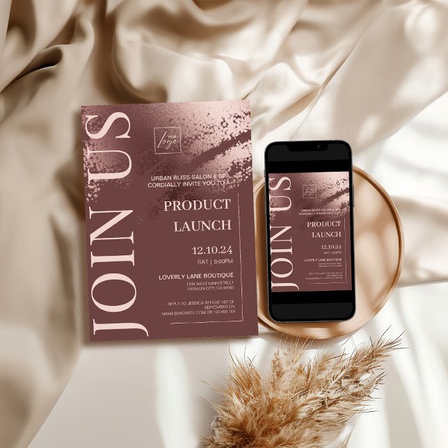 Snyggt bronze business speciell event inbjudan (Stylish bronze business special event einvite)