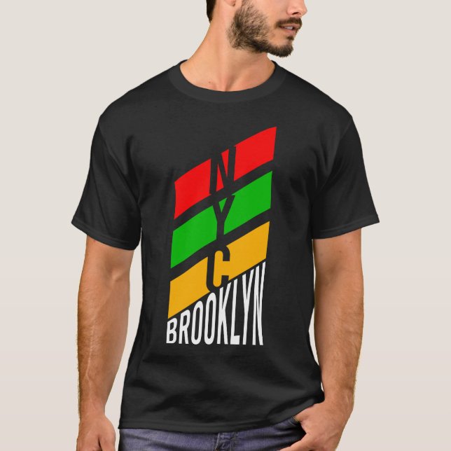 Snyggt Brooklyn NYC Colorful Graphic Tee (Framsida)