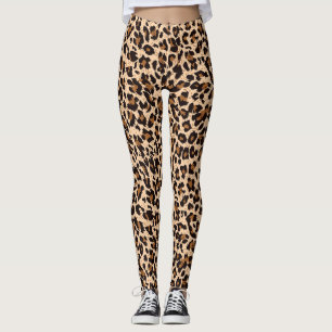 Snyggt Brown Animal Print Yoga Leggings