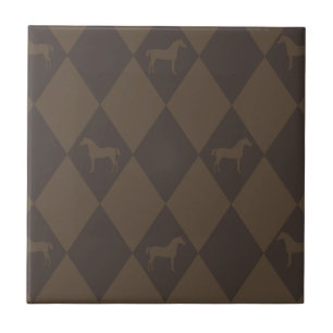 Snyggt Brown Harleqiun Horse Mönster Kakelplatta