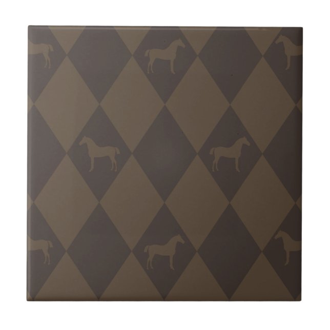 Snyggt Brown Harleqiun Horse Mönster Kakelplatta (Framsidan)