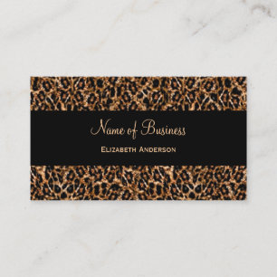 Snyggt Brown Leopard Skriv ut Luxury Animal Mönste Visitkort