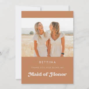 Snyggt Brown Maid of honor tackar dig för fotokort Inbjudningar