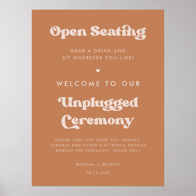 Snyggt Brown Open-sittplats Opluggad ceremoni Poster (Framsidan)