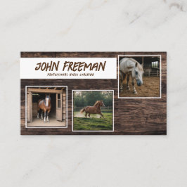 Snyggt Brown Wood Horse Photos Equestrian Visitkort