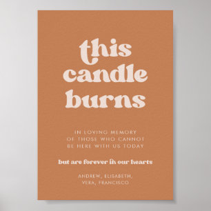 Snyggt brun Den här ljusbrinnen Bröllop Memorial Poster