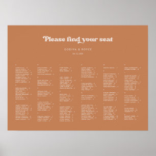 Snyggt Brun socker Alfabetiskt sittningsschema Poster