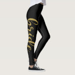 Snyggt Brushed Calligraphy Guld Glitter Bride Leggings<br><div class="desc">Snyggt Brushed Calligraphy Guld Glitter Bride Leggings</div>