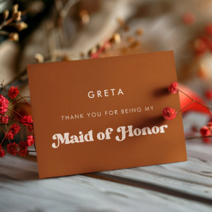 Snyggt Bruten Orange Maid of honor tackkort Inbjudningar
