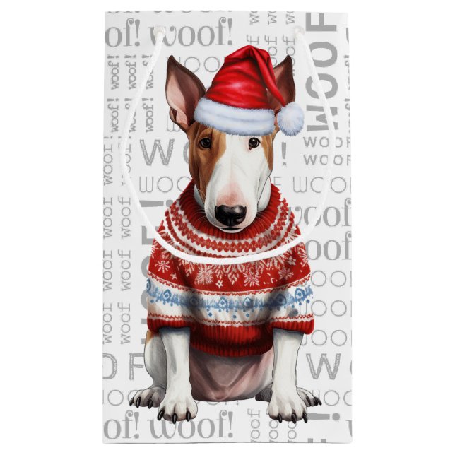Snyggt Bull Terrier Hund Woof Ord Art-jul (Baksidan)