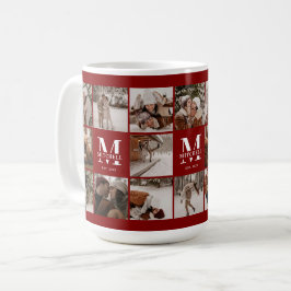 Snyggt Burgundy Multi Photo Collage Keepsak Kaffemugg