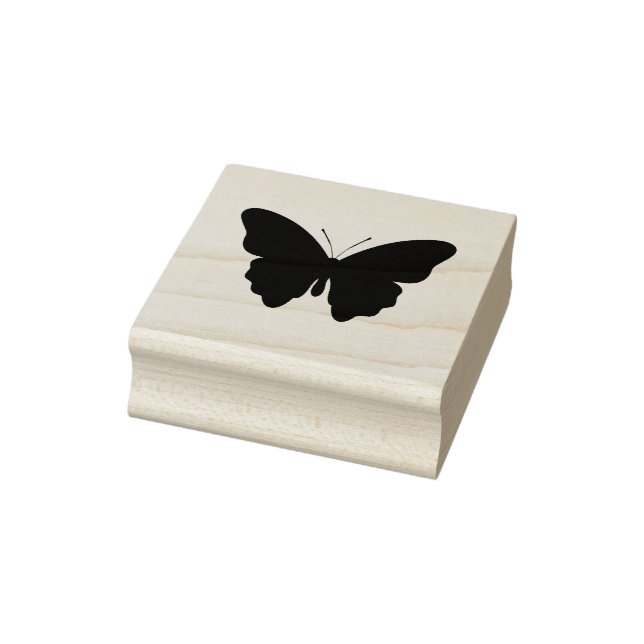 Snyggt Butterfly Silhouette 2 Inch Bläck Frimärke Stämpel (Stämpel)