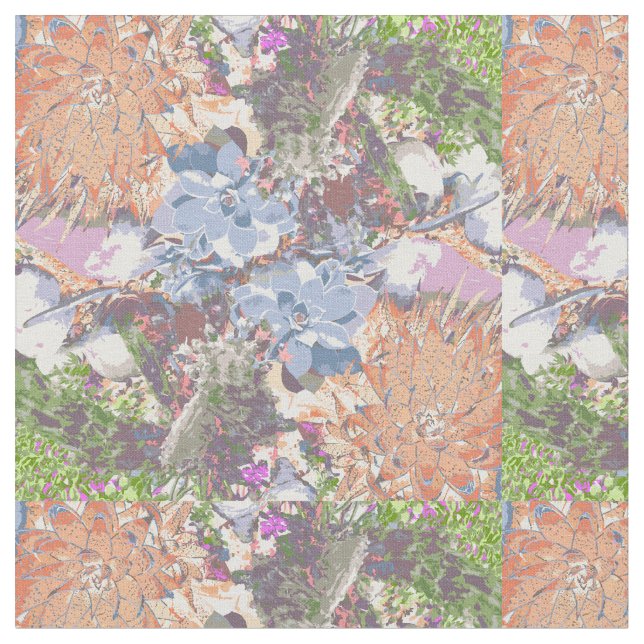 Snyggt Cactus och succulents design Tyg (Närbild)
