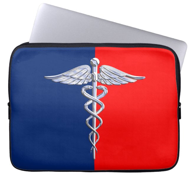 Snyggt Caduceus Medical Symbol League Laptop Fodral (Framsidan)