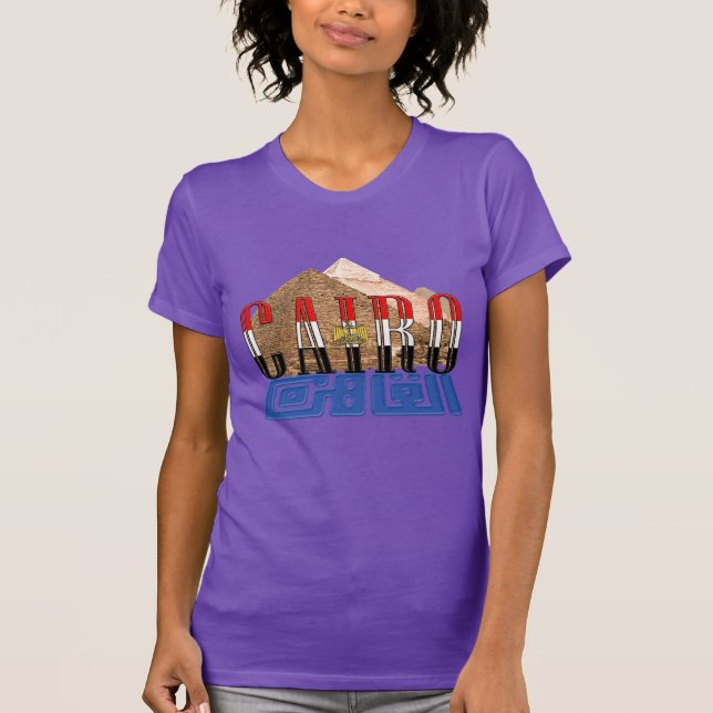 Snyggt Cairo Egypten Pyramids T Shirt (Framsida)