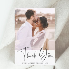 Snyggt Calligraphy Bröllop Tack Photo Card