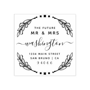Snyggt Calligraphy Future Mr & Mrs Returadress Stämpel