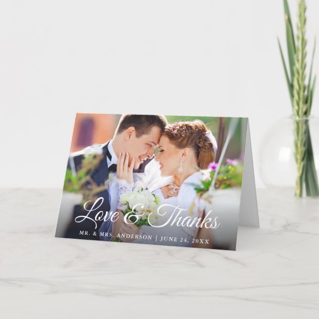 Snyggt Calligraphy Kärlek, tack Bröllop-fetma (Framsida)