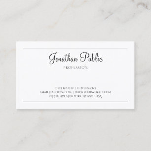 Snyggt Calligraphy Modern Professionell Plain Luxe Visitkort