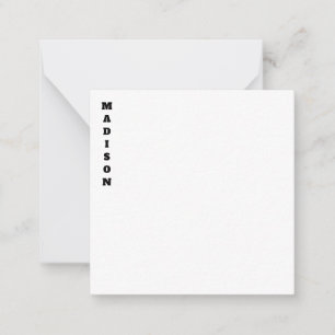 Snyggt Calligraphy Namn Black & White Anteckningskort