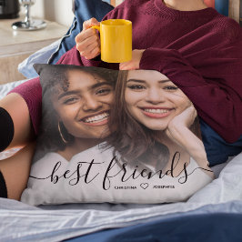 Snyggt Calligraphy Script Best Friends Photo Kudde